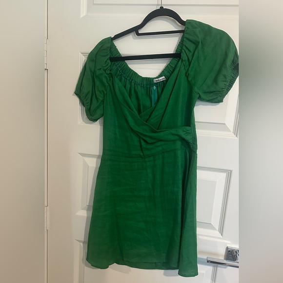 Reformation Bowie Green Mini Dress - Picture 2 of 4
